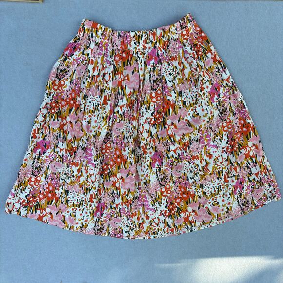 NWT Lesley Evers Dixie Queens Garden pink floral midi dress 100% cotton MEDIUM - Picture 4 of 9